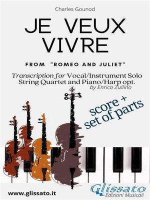 cover image of Je veux vivre--Solo, Strings and optional Harp or Piano (score & parts)
